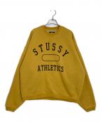 stussyステューシー）の古着「アーチロゴスウェット」｜イエロー