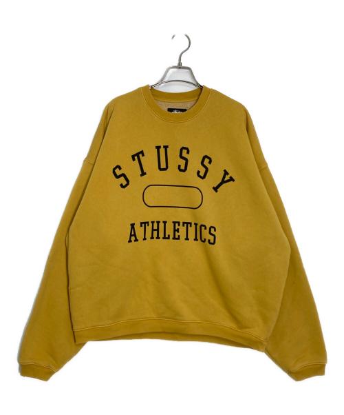 stussy（ステューシー）stussy (ステューシー) アーチロゴスウェット イエロー サイズ:Lの古着・服飾アイテム