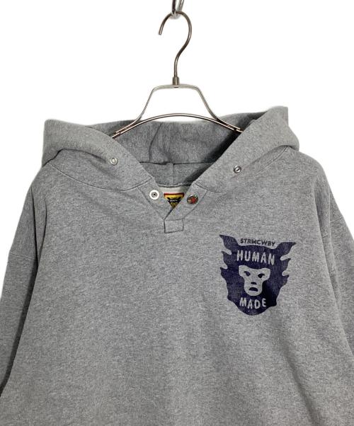 HUMAN MADE（ヒューマンメイド）HUMAN MADE (ヒューマンメイド) POスナップカラーロゴパーカー グレー サイズ:XLの古着・服飾アイテム