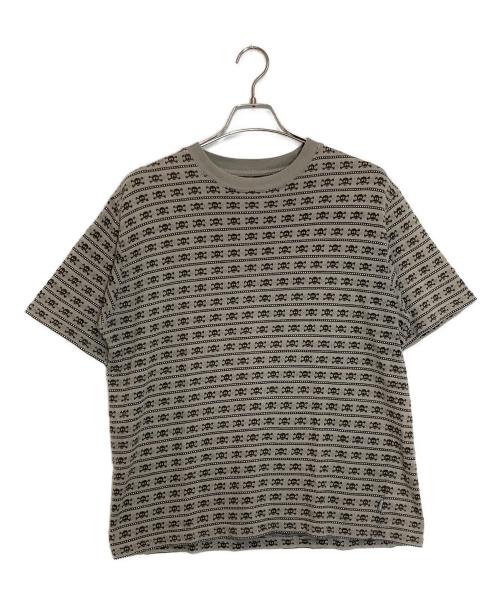 stussy（ステューシー）stussy (ステューシー) スカルボーダーTシャツ グレー サイズ:Lの古着・服飾アイテム