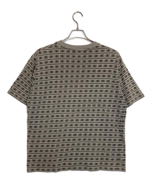 stussy（ステューシー）stussy (ステューシー) スカルボーダーTシャツ グレー サイズ:Lの古着・服飾アイテム