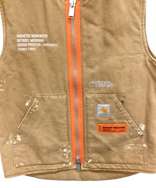 Carhartt WIP（カーハート ワーク イン プログレス）Carhartt WIP (カーハート ワーク イン プログレス) HERON PRESTON (ヘロンプレストン) HP X CARHARTT VEST ブラウン サイズ:Mの古着・服飾アイテム