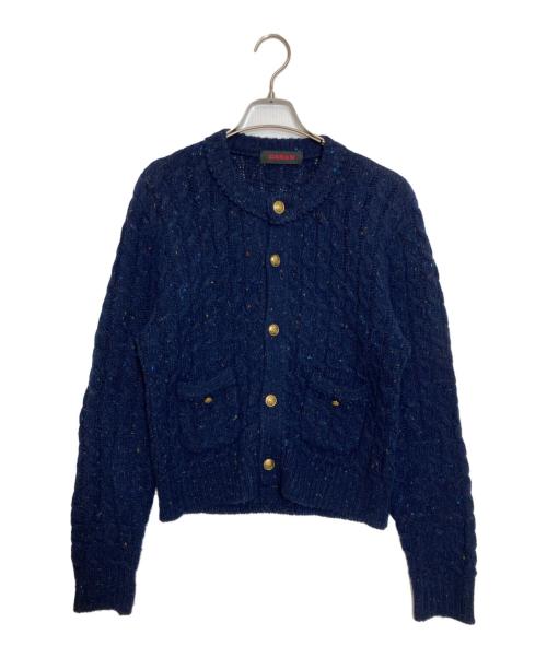 CABAN（キャバン）CABaN (キャバン) ウールネップ ケーブルニットカーディガン ネイビー サイズ:Freeの古着・服飾アイテム