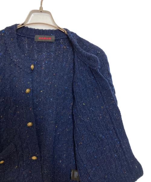 CABAN（キャバン）CABaN (キャバン) ウールネップ ケーブルニットカーディガン ネイビー サイズ:Freeの古着・服飾アイテム