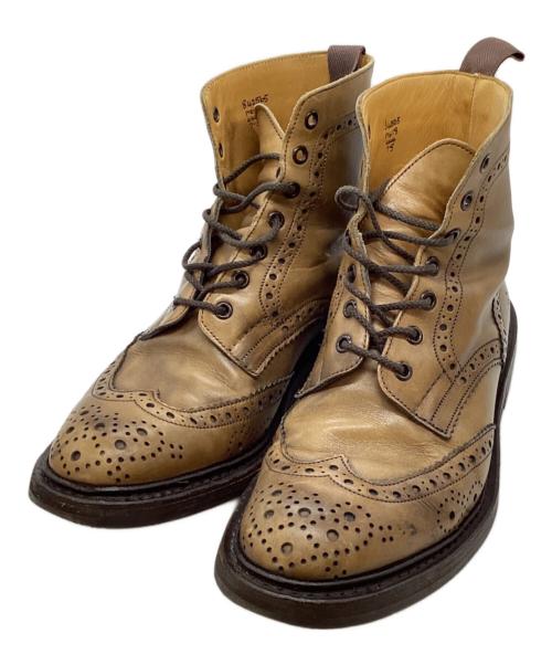 Tricker's（トリッカーズ）Tricker's (トリッカーズ) PAUL SMITH (ポールスミス) ウィングチップブーツ ベージュ サイズ:SIZE 7.5の古着・服飾アイテム