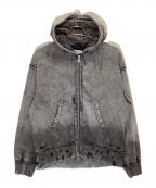 MAISON SPECIALメゾンスペシャル）の古着「BOROBORO Sweat Prime-Over Zip Hoodie」｜グレー
