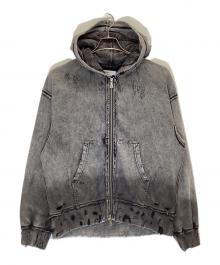 MAISON SPECIAL（メゾンスペシャル）の古着「BOROBORO Sweat Prime-Over Zip Hoodie」｜グレー