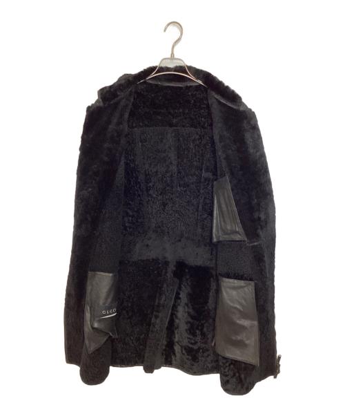 GUCCI（グッチ）GUCCI (グッチ) ムートンダブルライダースコート ブラック サイズ:46の古着・服飾アイテム