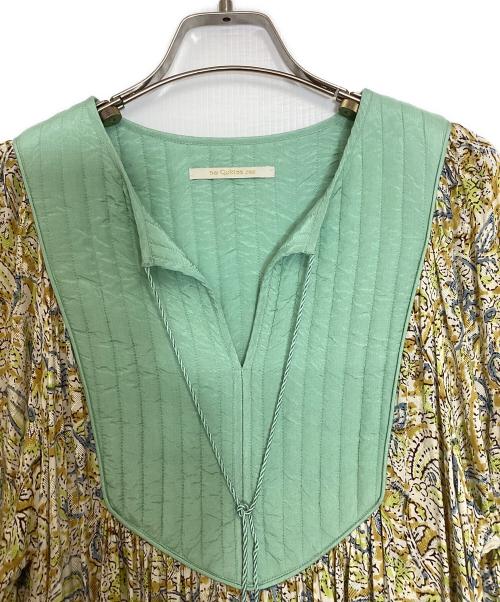 ne quittez pas（ヌキテパ）ne quittez pas (ヌキテパ) 切替ワンピース グリーン×イエロー サイズ:Freeの古着・服飾アイテム