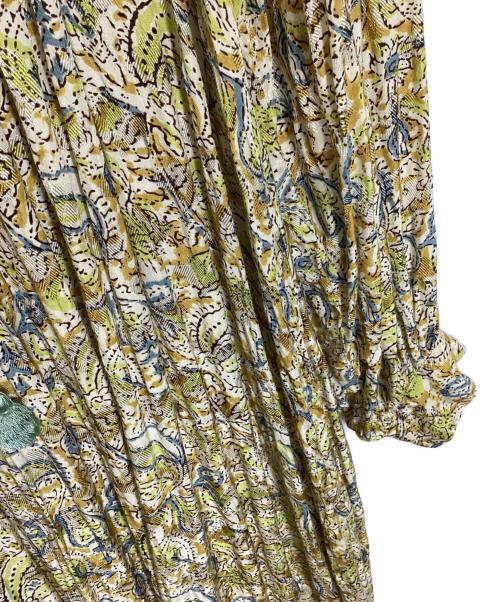 ne quittez pas（ヌキテパ）ne quittez pas (ヌキテパ) 切替ワンピース グリーン×イエロー サイズ:Freeの古着・服飾アイテム