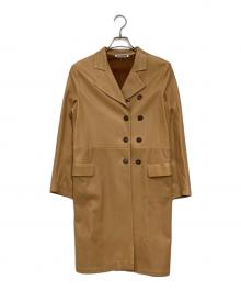 JIL SANDER（ジルサンダー）の古着「レザーチェスターコート」｜ブラウン