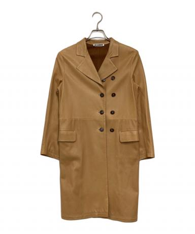 JIL SANDER レザージャケット ピーコート 中古・古着通販】JIL SANDER (ジルサンダー) レザーチェスターコート