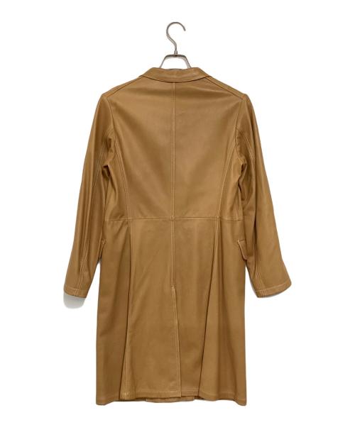 JIL SANDER（ジルサンダー）JIL SANDER (ジルサンダー) レザーチェスターコート ブラウン サイズ:38の古着・服飾アイテム