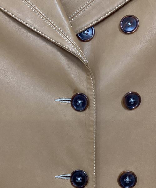 JIL SANDER（ジルサンダー）JIL SANDER (ジルサンダー) レザーチェスターコート ブラウン サイズ:38の古着・服飾アイテム