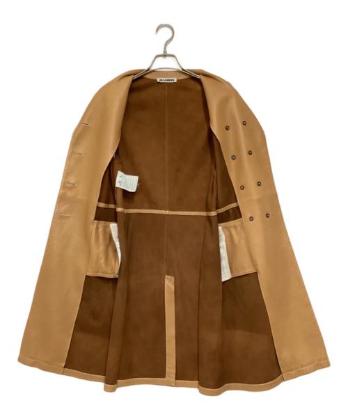 JIL SANDER（ジルサンダー）JIL SANDER (ジルサンダー) レザーチェスターコート ブラウン サイズ:38の古着・服飾アイテム