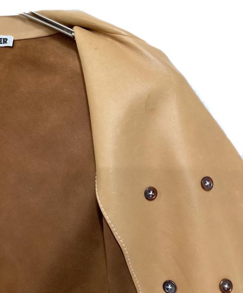 JIL SANDER（ジルサンダー）JIL SANDER (ジルサンダー) レザーチェスターコート ブラウン サイズ:38の古着・服飾アイテム