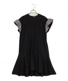 BORDERS at BALCONY（ボーダーズアットバルコニー）の古着「TRICOT MINI DRESS」｜ブラック