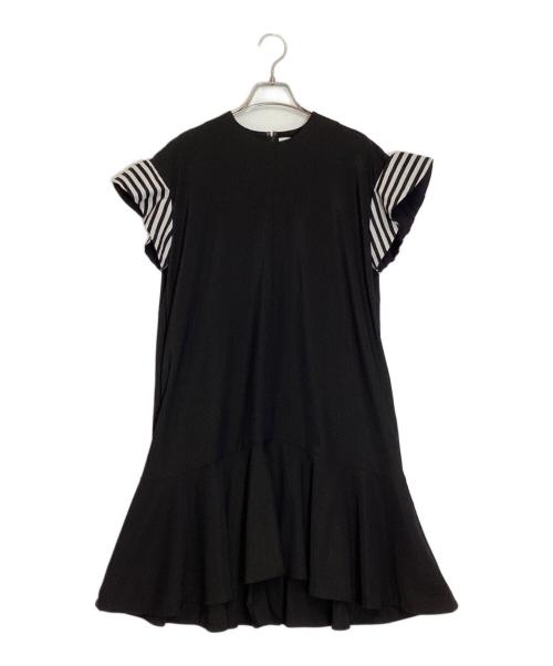 BORDERS at BALCONY（ボーダーズアットバルコニー）BORDERS at BALCONY (ボーダーズアットバルコニー) TRICOT MINI DRESS ブラック サイズ:38の古着・服飾アイテム