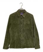 RALPH LAUREN Purple Labelラルフ ローレン パープル レーベル）の古着「スエードシャツジャケット」｜グリーン
