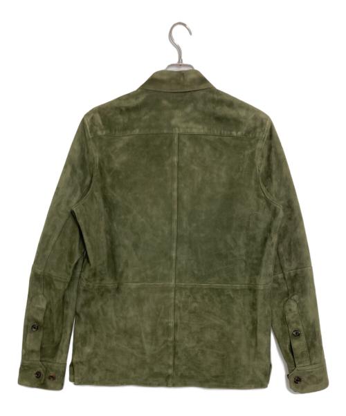 RALPH LAUREN Purple Label（ラルフ ローレン パープル レーベル）RALPH LAUREN Purple Label (ラルフ ローレン パープル レーベル) スエードシャツジャケット グリーン サイズ:Sの古着・服飾アイテム