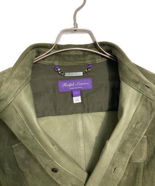 RALPH LAUREN Purple Label（ラルフ ローレン パープル レーベル）RALPH LAUREN Purple Label (ラルフ ローレン パープル レーベル) スエードシャツジャケット グリーン サイズ:Sの古着・服飾アイテム