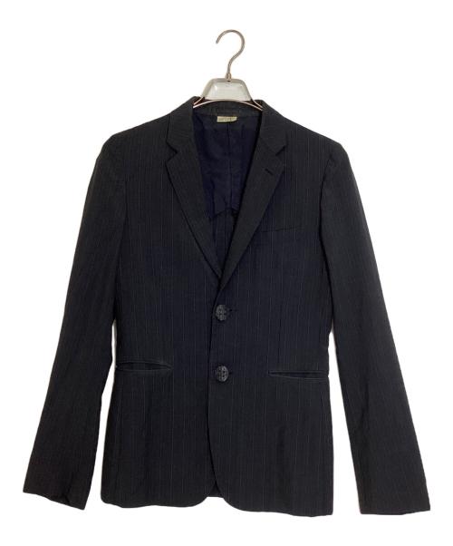 COMME des GARCONS HOMME PLUS（コムデギャルソンオムプリュス）COMME des GARCONS HOMME PLUS (コムデギャルソンオムプリュス) ストライプテーラードジャケット グレー サイズ:Sの古着・服飾アイテム