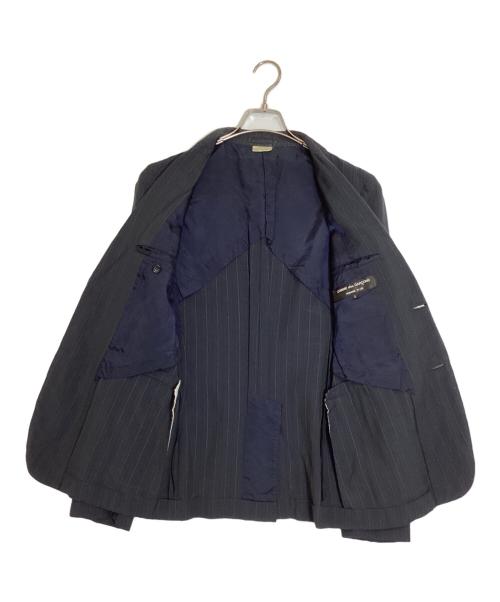 COMME des GARCONS HOMME PLUS（コムデギャルソンオムプリュス）COMME des GARCONS HOMME PLUS (コムデギャルソンオムプリュス) ストライプテーラードジャケット グレー サイズ:Sの古着・服飾アイテム