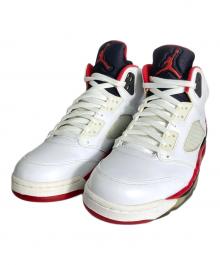 NIKE（ナイキ）の古着「Air Jordan 5 Retro  "Fire Red/Black Tongue" 2013」｜ホワイト×ブラック×レッド