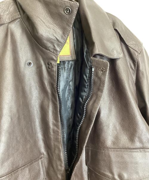 KNOX ARMORY（アルファ ノックス アーモリー）KNOX ARMORY (アルファ ノックス アーモリー) A-2型レザージャケット ブラウン サイズ:Lの古着・服飾アイテム