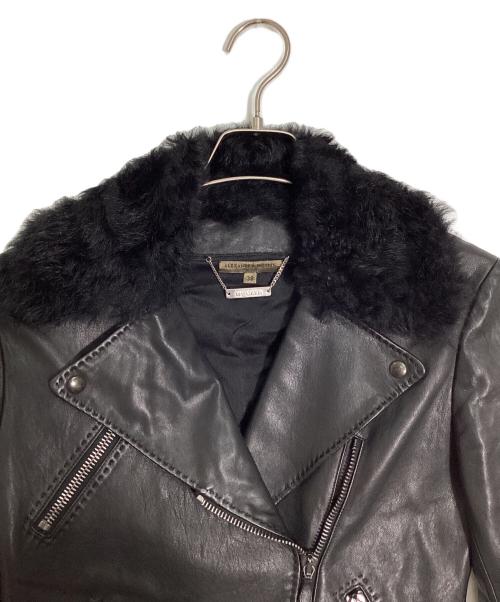 ALEXANDER McQUEEN（アレキサンダーマックイーン）ALEXANDER McQUEEN (アレキサンダーマックイーン) 襟ファーダブルライダースジャケット ブラック サイズ:38の古着・服飾アイテム
