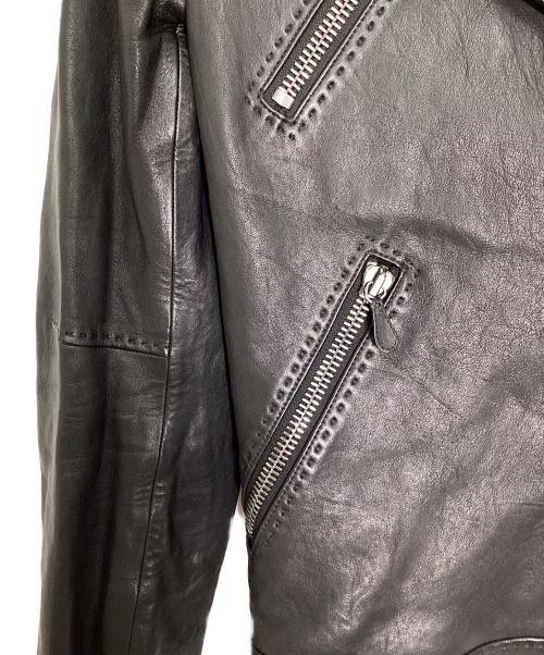 ALEXANDER McQUEEN（アレキサンダーマックイーン）ALEXANDER McQUEEN (アレキサンダーマックイーン) 襟ファーダブルライダースジャケット ブラック サイズ:38の古着・服飾アイテム