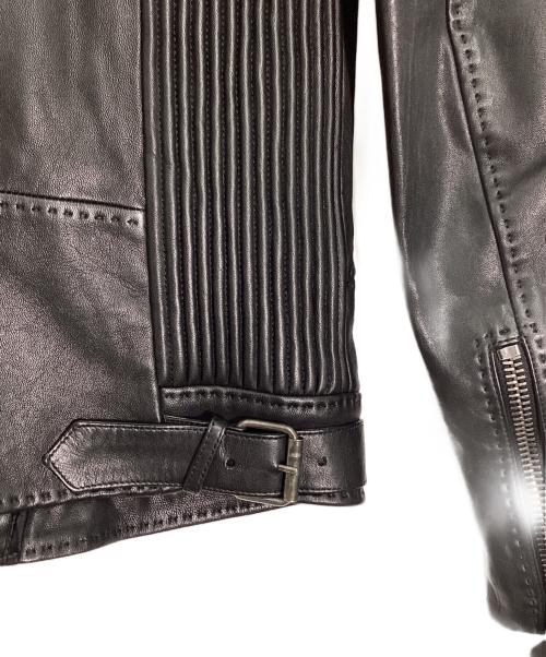 ALEXANDER McQUEEN（アレキサンダーマックイーン）ALEXANDER McQUEEN (アレキサンダーマックイーン) 襟ファーダブルライダースジャケット ブラック サイズ:38の古着・服飾アイテム
