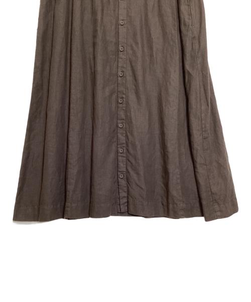 nest Robe（ネストローブ）nest Robe (ネストローブ) リネンパフスリーブ2WAYワンピース ブラウン サイズ:FREEの古着・服飾アイテム
