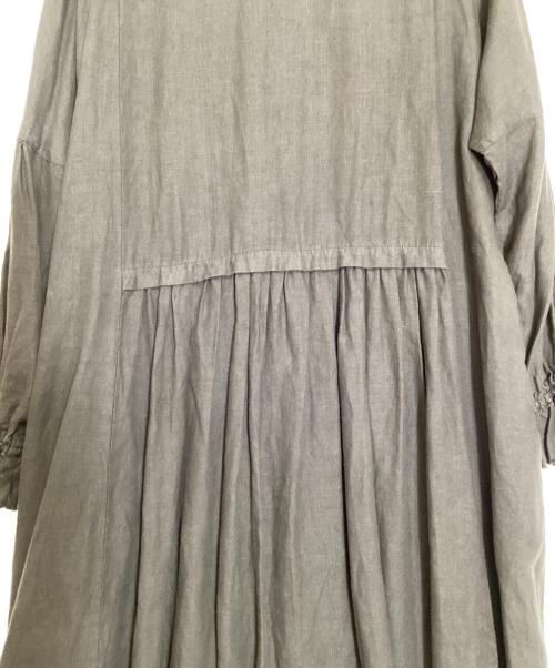nest Robe（ネストローブ）nest Robe (ネストローブ) リネンパフスリーブ2WAYワンピース ブラウン サイズ:FREEの古着・服飾アイテム