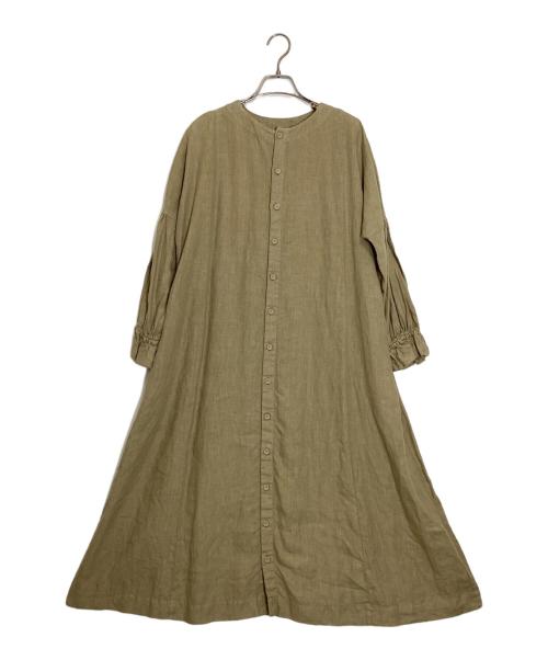 nest Robe（ネストローブ）nest Robe (ネストローブ) リネンパフスリーブ2WAYワンピース ベージュ サイズ:FREEの古着・服飾アイテム