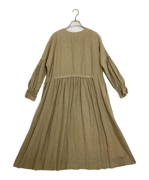 nest Robe（ネストローブ）nest Robe (ネストローブ) リネンパフスリーブ2WAYワンピース ベージュ サイズ:FREEの古着・服飾アイテム