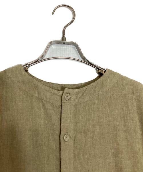 nest Robe（ネストローブ）nest Robe (ネストローブ) リネンパフスリーブ2WAYワンピース ベージュ サイズ:FREEの古着・服飾アイテム