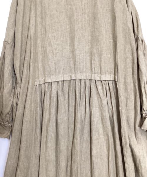 nest Robe（ネストローブ）nest Robe (ネストローブ) リネンパフスリーブ2WAYワンピース ベージュ サイズ:FREEの古着・服飾アイテム