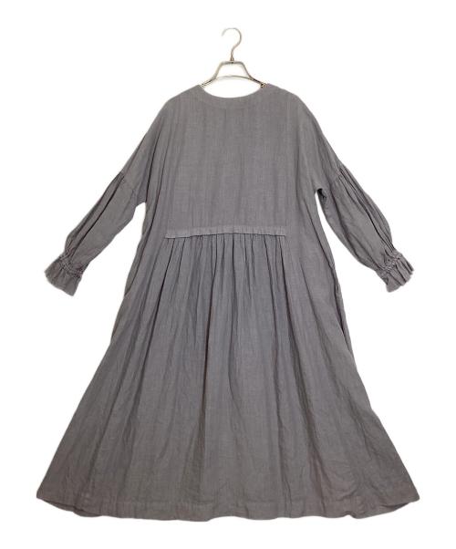 nest Robe（ネストローブ）nest Robe (ネストローブ) リネンパフスリーブ2WAYワンピース ブルー サイズ:FREEの古着・服飾アイテム