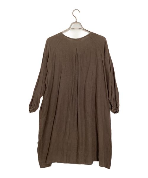nest Robe（ネストローブ）nest Robe (ネストローブ) リネンラグランシームブザムチュニック ブラウン サイズ:freeの古着・服飾アイテム