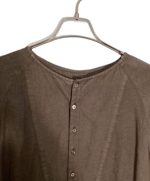 nest Robe（ネストローブ）nest Robe (ネストローブ) リネンラグランシームブザムチュニック ブラウン サイズ:freeの古着・服飾アイテム