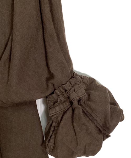 nest Robe（ネストローブ）nest Robe (ネストローブ) リネンラグランシームブザムチュニック ブラウン サイズ:freeの古着・服飾アイテム