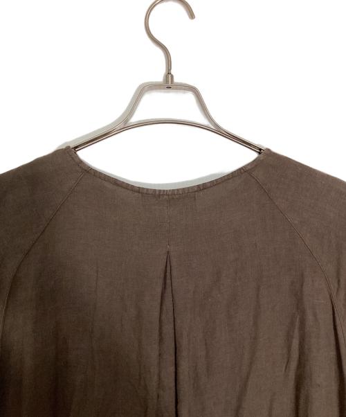 nest Robe（ネストローブ）nest Robe (ネストローブ) リネンラグランシームブザムチュニック ブラウン サイズ:freeの古着・服飾アイテム