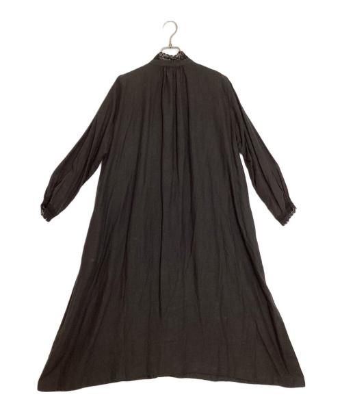 nest Robe（ネストローブ）nest Robe (ネストローブ) 2wayレース装飾ロングシャツワンピース ブラック サイズ:FREEの古着・服飾アイテム