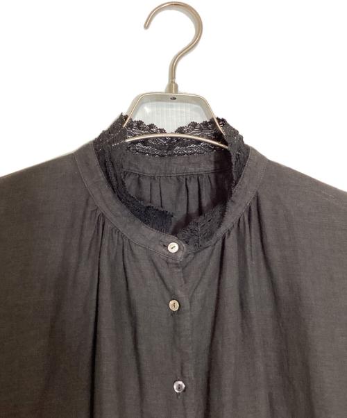 nest Robe（ネストローブ）nest Robe (ネストローブ) 2wayレース装飾ロングシャツワンピース ブラック サイズ:FREEの古着・服飾アイテム