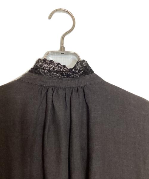 nest Robe（ネストローブ）nest Robe (ネストローブ) 2wayレース装飾ロングシャツワンピース ブラック サイズ:FREEの古着・服飾アイテム
