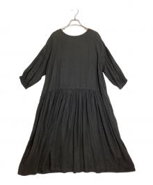 nest Robe（ネストローブ）の古着「ヘンプバルーンスリーブワンピース」｜ブラック