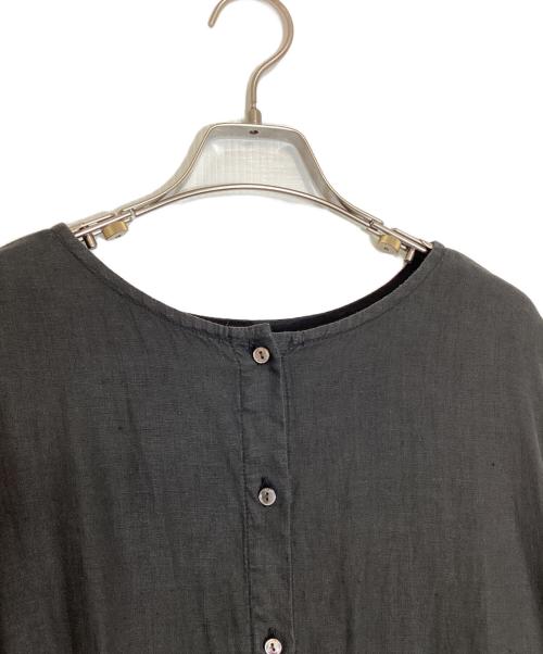 nest Robe（ネストローブ）nest Robe (ネストローブ) ヘンプバルーンスリーブワンピース ブラック サイズ:FREEの古着・服飾アイテム