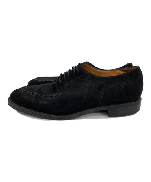 POULSEN SKONE & Co（ポールセン スコーン）POULSEN SKONE & CO (ポールセン スコーン) J.GANE OF ETON ヴィンテージスエードレザーシューズ ブラック サイズ:UK6.5の古着・服飾アイテム