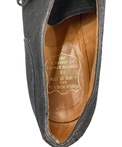 POULSEN SKONE & Co（ポールセン スコーン）POULSEN SKONE & CO (ポールセン スコーン) J.GANE OF ETON ヴィンテージスエードレザーシューズ ブラック サイズ:UK6.5の古着・服飾アイテム